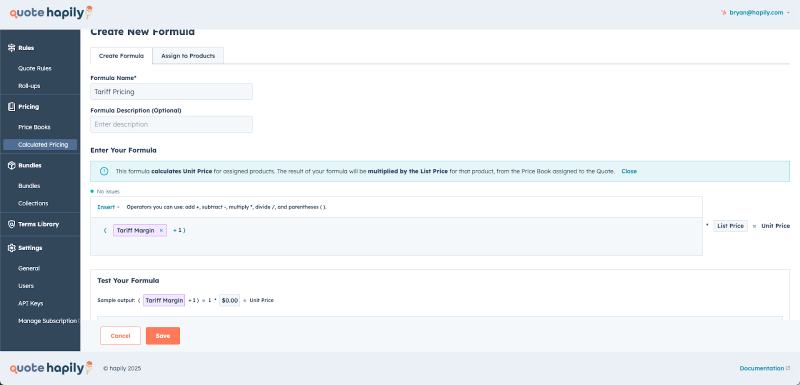 min margin req - tariffs 